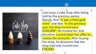 How to apply misrepresentation Liam cupcake scenario [upl. by Flora]