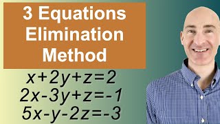 Solving Systems of 3 Equations Elimination [upl. by Kyla180]